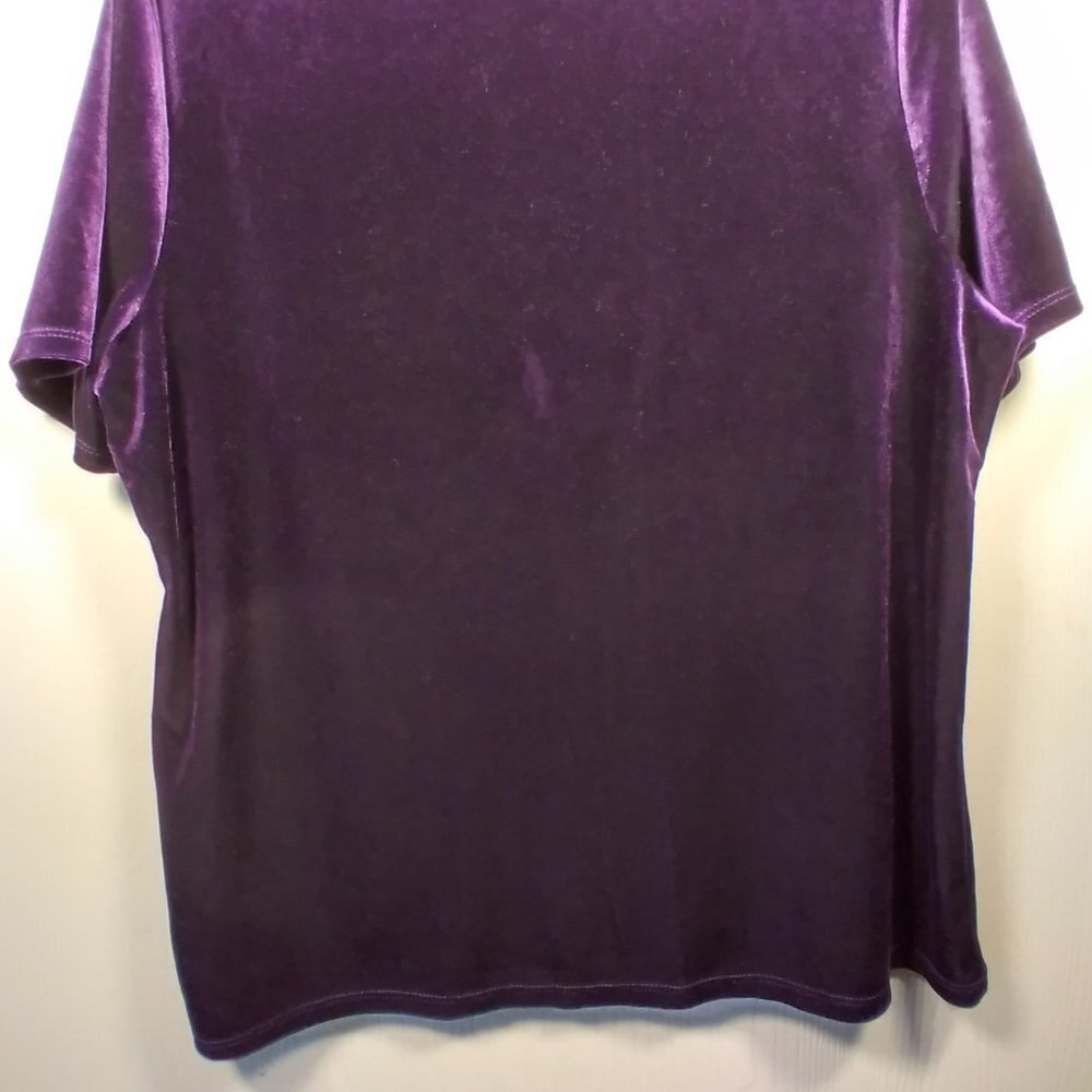 Jaclyn Smith Purple Velveteen  Blouse - Picture 8 of 12